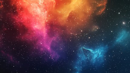 A vibrant cosmic landscape showcasing stunning colors of deep space, with swirling galaxies and countless stars.