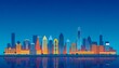 © Blue Ocean - Graphic background based on soft waves and city images