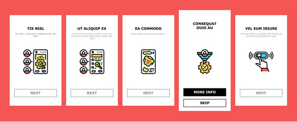 ui ux design agency user develop onboarding mobile vector phone button, marketing website, web app, mobile office, computer wireframe ui ux design agency user develop illustrations