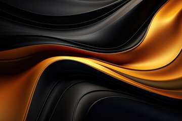 Wall Mural - Incredible Three-dimensional dark golden and black background