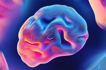Aufkleber - a brain scan with a blue background