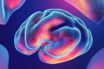 Poster - a brain scan with a blue background