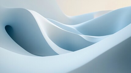 Poster - Abstract light blue wavy pattern creating a soft and elegant background