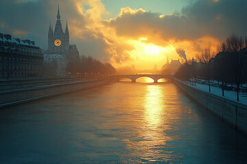 Wall Mural - Paris France In Winter