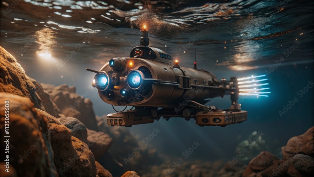 Steampunk submarine adventure: exploring ocean depths with vintage ...