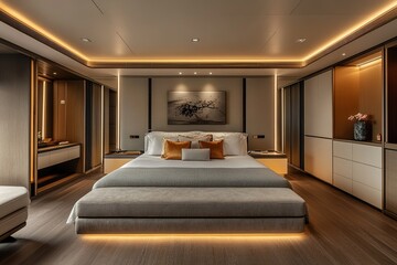 Wall Mural - Luxury hotel suite, bedroom. 3d render.