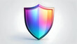 © shri radha - A vibrant, rainbowcolored 3D shield icon against a white background. It symbolizes digital protection, security, and privacy in a modern, abstract style.