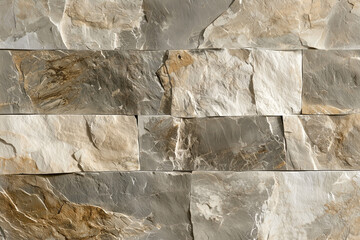 Wall Mural - Rough stone wall with irregular textures and earthy tones, showcasing natural beauty and unique patterns. Perfect for interior design and architectural projects