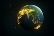 © Sanchai - A vibrant 3D-rendered globe of Earth with exaggerated topography and glowing oceans, symbolizing its vibrant ecosystems