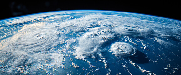 Wall Mural - Earth's horizon from space. A breathtaking planetary view.