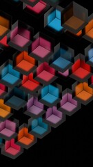 Leinwandbilder - Abstract Colorful Cubes in a Geometric Pattern