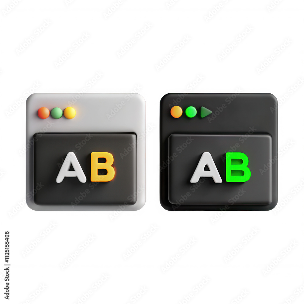 This image features 3D rendered model icons of user interface buttons ...