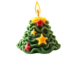 Wall Mural - Colorful Christmas Tree Candle on Transparent Background