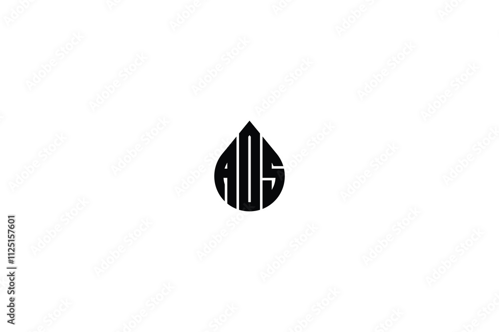 AOS circle letter logo design with circle and ellipse shape. AOS ...