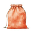 © yelosole - Watercolor of a Drawstring Pouch on Isolated White Background