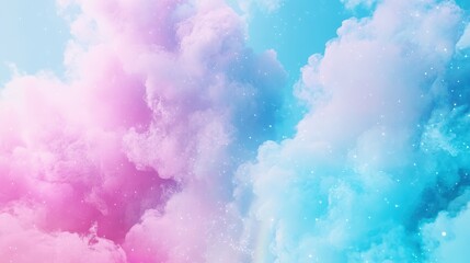 Wall Mural - a dreamy cloud of pink, purple, and turquoise hues blending seamlessly, evoking ethereal beauty and 