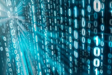 Binary code flows like a digital river illustrating the essence of system engineering in todays technology. This transformation is vital for innovation and programming evolution.