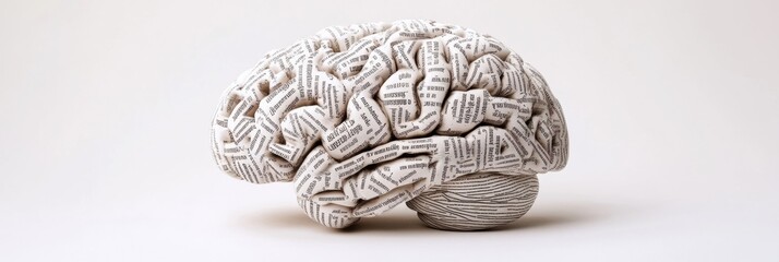Aufkleber - The human brain is an artful arrangement of words and phrases, symbolizing knowledge and thought, with room for more. Generative AI