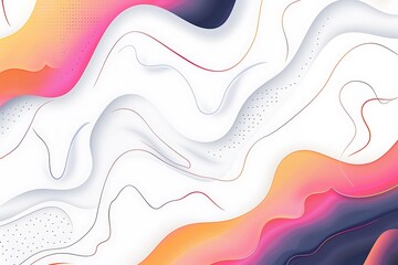 Poster - White abstract background with wavy lines