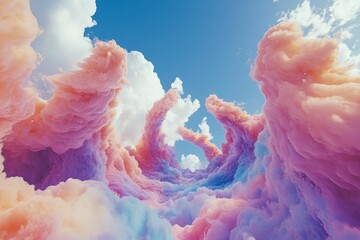 Sticker - Pastel cloudscape; vibrant, dreamy, ethereal.