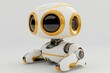 © c80 - Friendly robot companion with rounded features interacting in a futuristic environment designed for playful engagement