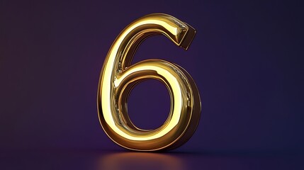 a polished gold 3d number 