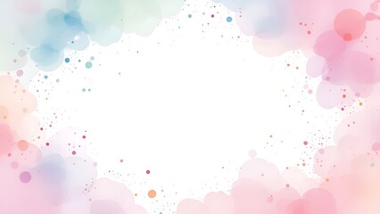 Wall Mural - soft pastel-colored watercolor splatters and drips create a beautiful frame around a clean white spa