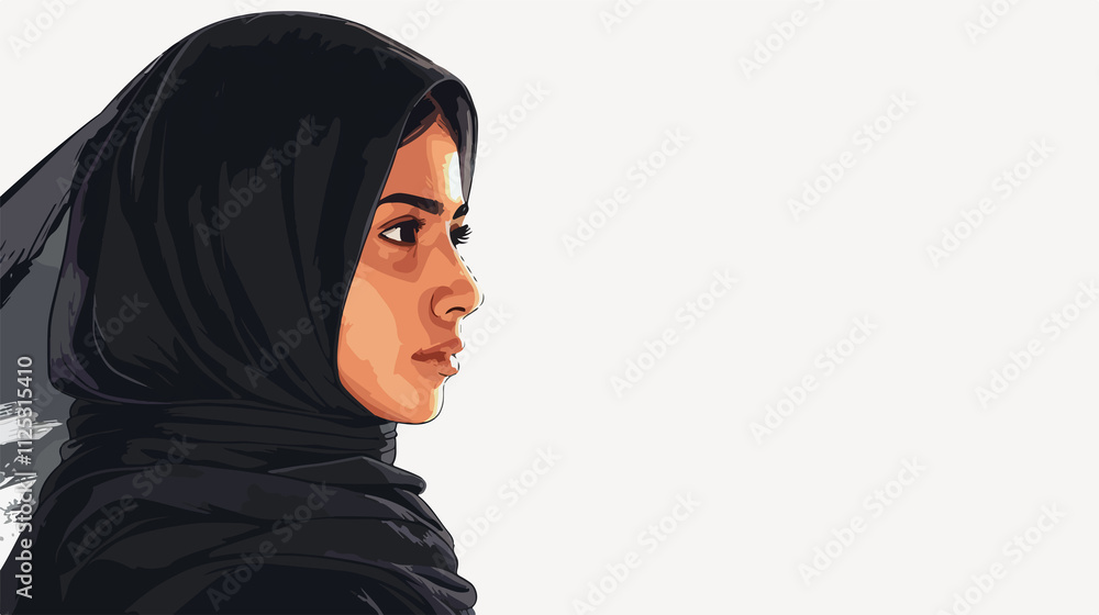 Illustration of Muslim Girl in Hijab | Vector Art for Graphic Design ...