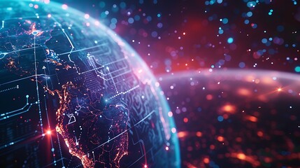Poster - Global network connection and technology concept