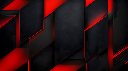 Wall Mural - abstract black and red geometric background