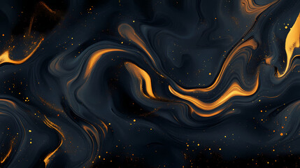 Wall Mural - Abstract dark background with swirling gold smoke , smoke, gold, abstract, dark, background, texture, swirl, elegant. Radiant. Illustration