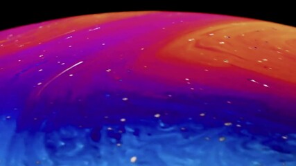 Wall Mural - Closeup video of a soap bubble showing thin film interference concept and resulting different spectrum of light with each moving and swirling shapes. Perfect for illustrating concepts of physics.