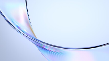 Wall Mural - abstract minimalist design, curved glass shape, 3d render