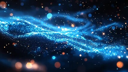 Wall Mural - a blue and orange galaxy with many stars. the stars are scattered throughout the galaxy and are of d