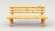 © Hikmet - Wooden bench for park or backyard decoration. Realistic vector illustration set of front view on wood long seat made of planks. Empty garden or street chair. Light brown urban exterior furniture.