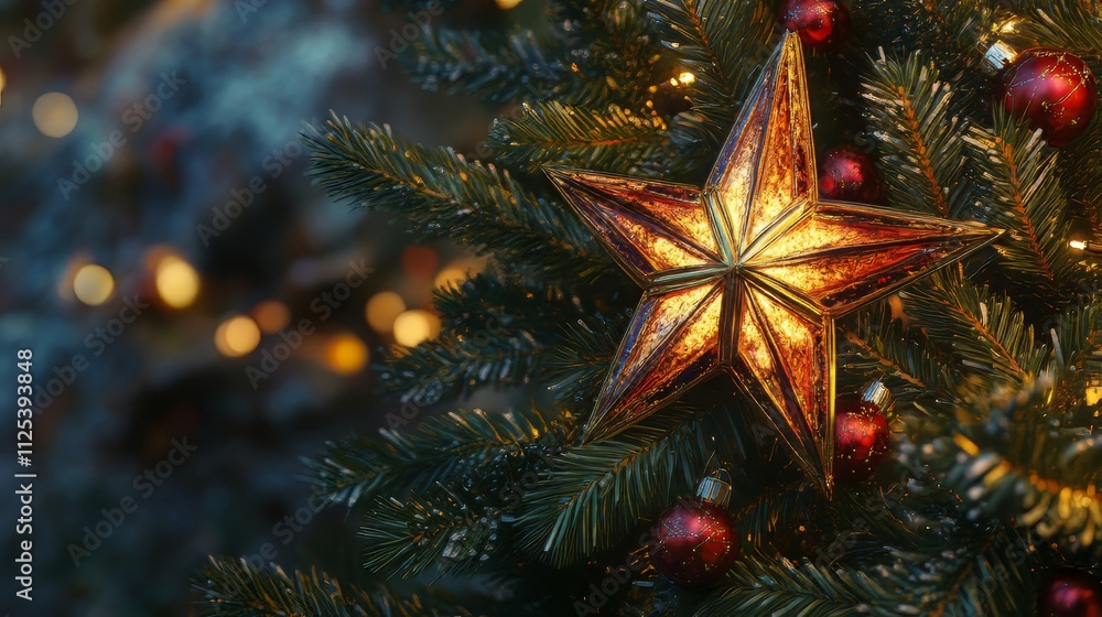 Christmas star on decorated tree hd phone wallpaper. christmas
