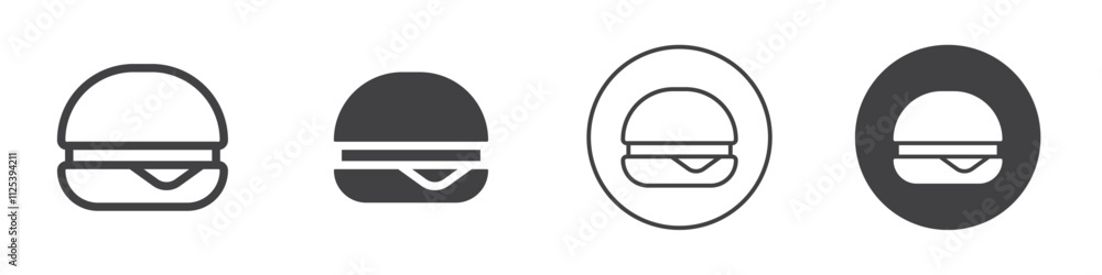 Burger icon Simple outline vector logo Stock Vector | Adobe Stock