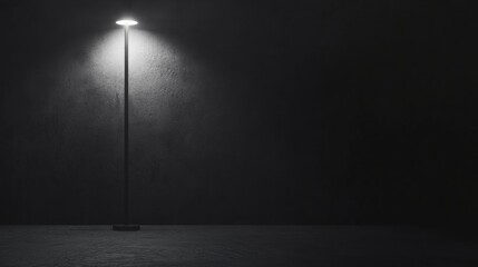Poster - Dim light illuminates a vacant room, evoking feelings of isolation and abandonment, with ample blank space for text placement. Generative AI