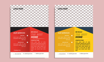 Wall Mural - two colors flyer design template.