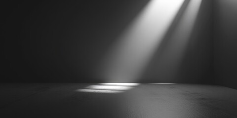Wall Mural - Tranquil Studio Space: Soft Grey Room with a Subtle Spotlight on a Serene Floor