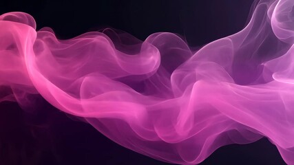 Aufkleber - Pink smoke on a dark background, flowing abstract shapes. Creative design and artistic concept