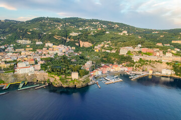 Sorrento city in amalfi coast line, Italy. Sunrise