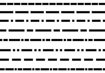 Dotted or dashed straight bold lines collection set. Simple element divider. Dashed line set collection isolated on white background. Collection of lines for design element.