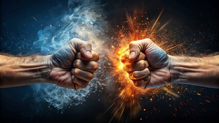 Conflict Concept - Two Fist In Impact
