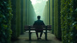 © LemonellArt - Businessman Contemplating a Strategy in a Maze