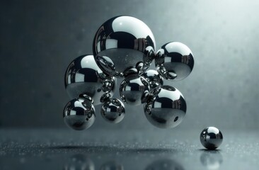 Aufkleber - Clustered spheres create a sleek and minimalistic artistic statement.
