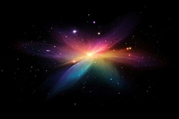 incredibly beautiful galaxy in outer space. nebula night starry sky in rainbow colors. multicolor ou