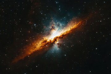 Wall Mural - Incredibly beautiful galaxy in outer space. Nebula night starry sky in rainbow colors. Multicolor outer space
