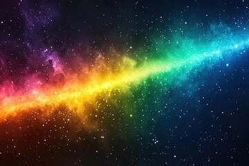 Wall Mural - Incredibly beautiful galaxy in outer space. Nebula night starry sky in rainbow colors. Multicolor outer space