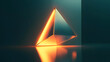 © Alfred - A minimalist AI-generated digital poster of an abstract shape glowing against a dark background.